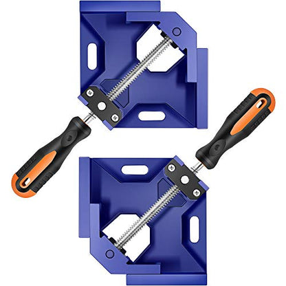 Corner Clamp,90 Degree Right Angle Clamp for Woodworking,Aluminum Alloy Square Clamp,Adjustable Swing Jaw,Carbon Steel Threaded Rod Wood Working Jigs