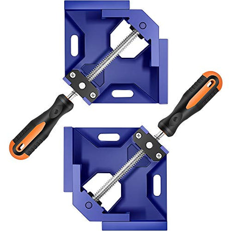 Corner Clamp,90 Degree Right Angle Clamp for Woodworking,Aluminum Alloy Square Clamp,Adjustable Swing Jaw,Carbon Steel Threaded Rod Wood Working Jigs AFAKE