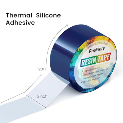 Resiners Resin Tape for Epoxy Resin Molding - 2IN W x 120FT L - Thermal Adhesive Tape, High Temperature Resistance, Easy Peel-Off, Release Resin Tape - WoodArtSupply