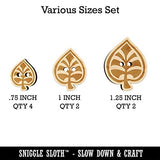 Intricate Leaf Design Wood Buttons for Sewing Knitting Crochet DIY Craft - Various Sizes (8pcs) Sniggle Sloth