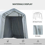 Outsunny 6' x 8' Carport Portable Garage, Heavy Duty Storage Tent, Patio Storage Shelter w/Anti-UV PE Cover and Double Zipper Doors, for Motorcycle Outsunny
