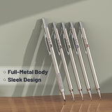 Mr. Pen- Metal Mechanical Pencil Set with Lead and Eraser Refills, 5 Sizes, 0.3, 0.5, 0.7, 0.9, 2mm, Drafting, Sketching, Architecture, Drawing Mr. Pen