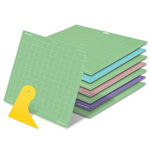 Cutting Mats for Cricut - Lya Vinyl 8 Pack Variety Cutting Mats 12x12 INCH, Cutting Mats for permanent Vinyl(StandardGrip, LightGrip, StrongGrip, - WoodArtSupply