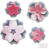 Funshowcase Cute Sakura Cherry Flower Silicone Mold Trays for Crafting, Resin Epoxy, Soap, Jewelry Making 4 in Set Bundle FUNSHOWCASE