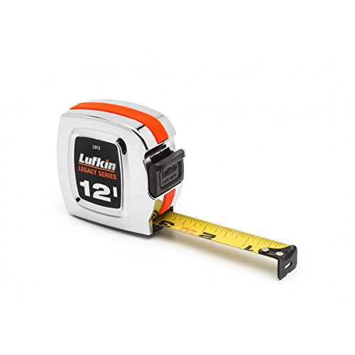 Crescent Lufkin 3/4" x 12' Legacy Series Chrome Case Yellow Clad Tape Measure - L912 Lufkin