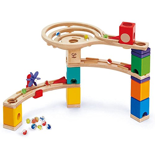 Hape Quadrilla Race to the Finish Marble Run Blocks, Multicolor , 13.8 x 3.1 x 14.2 inches Hape