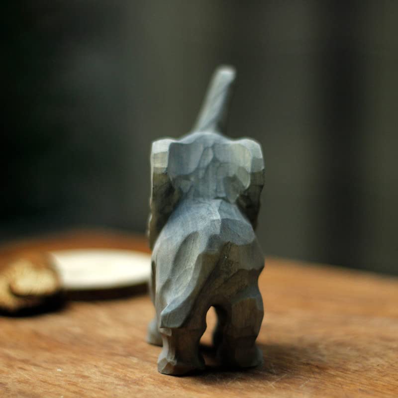 Hand Carved Elephant Ornament Hand-Painted Wooden Elephant Hand Carved Wooden Elephant Figurines Statue Gifts for Men Women Kids zhqinger