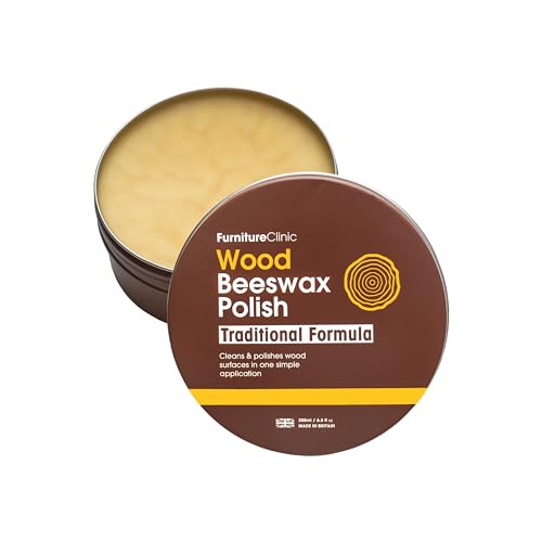 Furniture Clinic Premium Beeswax Polish (6.8oz/200ml) | Condition, Restore, Protect, & Waterproof Wood Furniture, Cabinets, and More | Natural Wax Furniture Clinic