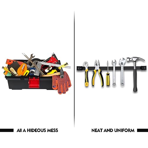 SDLDEER 5 Pack Magnetic Tool Holder, Magnetic Strips Tool Magnet Bar PVC Coated for Garage Tool Organizer 12 In SDLDEER