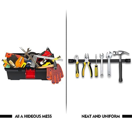 SDLDEER 5 Pack Magnetic Tool Holder, Magnetic Strips Tool Magnet Bar PVC Coated for Garage Tool Organizer 12 In SDLDEER
