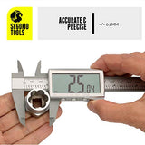 Segomo Basics 6 Inch Electronic Digital Calipers: Inch, Fractions, Millimeter Conversion | Digital Caliper Measuring Tool | Calipers Measuring Tool | Segomo Tools