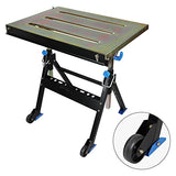 Olympia Tools Adjustable Welding Table with Wheels Portable Steel Stand Workbench 30 in. x 20 in. Olympia Tools