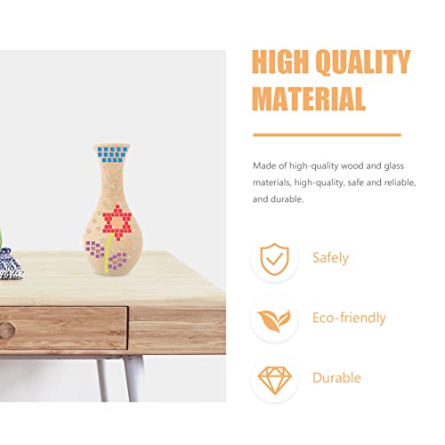 Healifty 1 Set DIY Vase Mosaic Pot Handmade Flower Pot Wood Vase Crafts Mosaic Succulent Pot Paint Your Vase Unfinished Wood Vase Paintable Vase Healifty