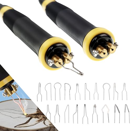 Professional Wood Burning Kit, TEKCHIC Pro1 Wood Burners for Wood Burning Pyrography with 20 Wire Nibs Tips Including Ball Tips TEKCHIC