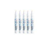 Uni-Paint Oil Based Paint Marker 5 Pens Bundle Set , Multi surface Marking Pen (PX-20) Medium Point White Colour Uni-Paint