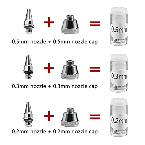 Airbrush Nozzle Needle Replacement Needles Part Sprayer Tips Air Painting  Cap Accessories Brushes 0. Machine Spray 2Mm Set 3Mm