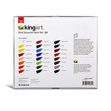KINGART 534-24 PRO GOUACHE Paint Set, Set of 24 Unique Colors, 12ml Tubes, Non-toxic, water-based paints KINGART