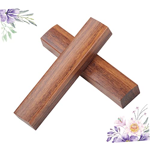 VILLCASE 1 Pair Wooden Whittling Kit Calligraphy Paperweight Unfinished Craft Block Chinese Desktop Decoration Glass Paperweights Wood Paperweight VILLCASE