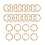 Craftdady 100Pcs Natural Wood Rings Unfinished Solid Wooden Circles 1-1/5 Inch (30mm) Ring Pendant Connectors for Craft Jewelry Making Craftdady