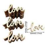Honbay 40PCS Unfinished Love Wood Slices Blank Wooden Embellishments Gift Ornaments for Home Wedding Birthday Party Valentine's Day Decoration HONBAY