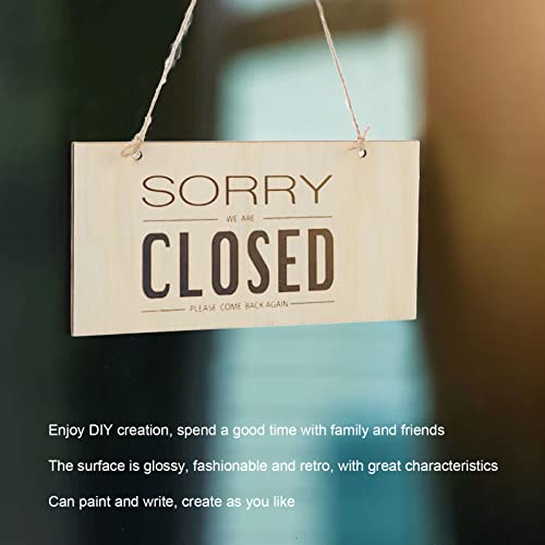 Unfinished Hanging Wood Sign,6Pack Blank Wooden Signs for Crafts,Decorative Wood Plaque Wooden Slices Banners with Holes Ropes for Coffee Shop HERCHR