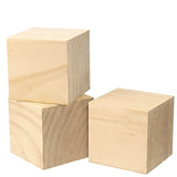 SEHOI 8 Pack 3 Inch Wooden Cubes, Unfinished Natural Wood Blocks, Blank Wood Square Blocks Wood Cubes for Crafts and DIY Décor SEHOI