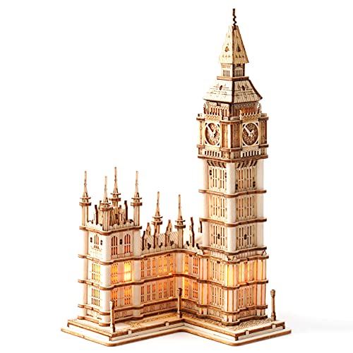 Rolife 3D Wooden Puzzles Big Ben Craft Model Kits for Adults to Build Birthday Gift for Family and Friends - WoodArtSupply