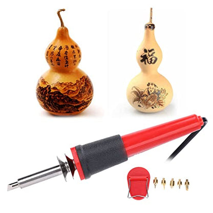 7PCS Wood Burning Kit with Soldering Iron, 40W Wood Burning Pen, Professional Engraving Electric Carving Pyrography Tool for DIY Creation, Embossing