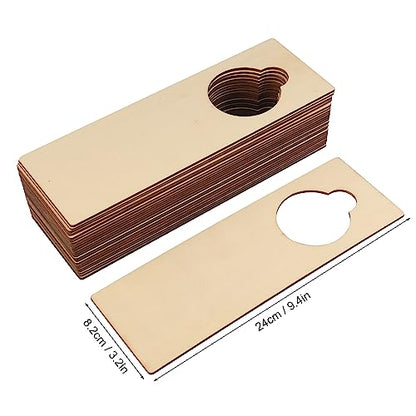 40 Pieces Unfinished Wood Door Knob Hangers, 8.7 x 3.15 x 0.1 Inch, Door Knob Signs for Painting, DIY Craft, Home, Office Hotel Decoration, Business - WoodArtSupply