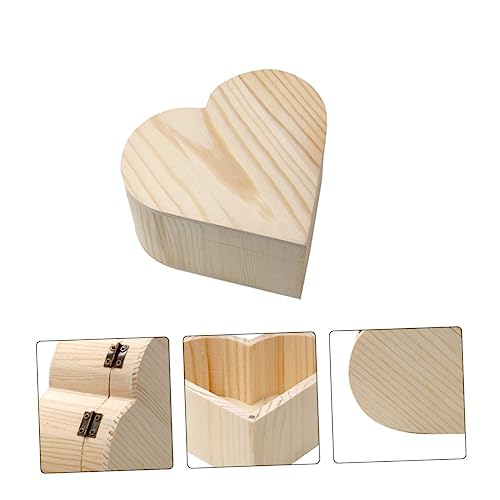DECHOUS 5pcs Box Wooden Diy Unfinished Wooden Kids Jewelry Organizer Wooden Unfinished Wood Toys Kids Educational Toys Kids Toy Childrens Toys Toy's DECHOUS