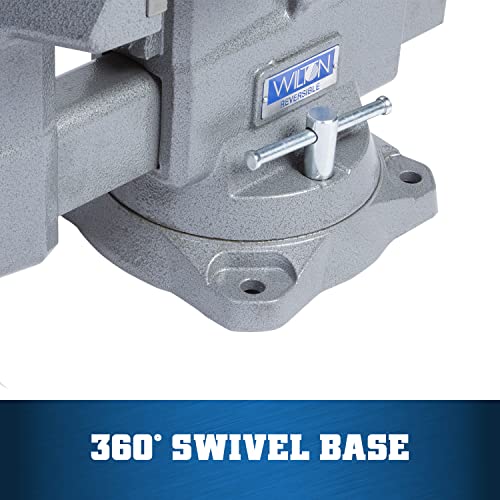 Wilton 8" Reversible Bench Vise, 9-1/4" & 14-1/2" Jaw Opening, 360° Swivel Base (4800R) - WoodArtSupply