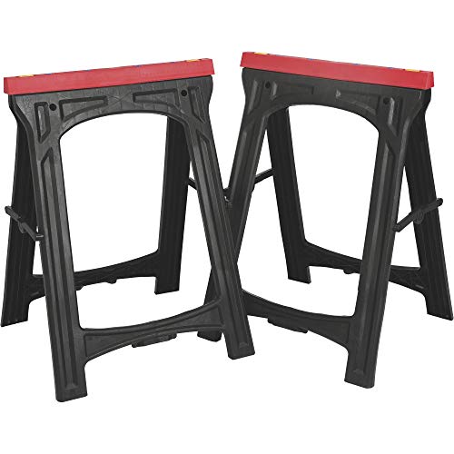 Ironton Plastic Foldable Sawhorses, 1 Pair - 700-Lb. Total Capacity Ironton