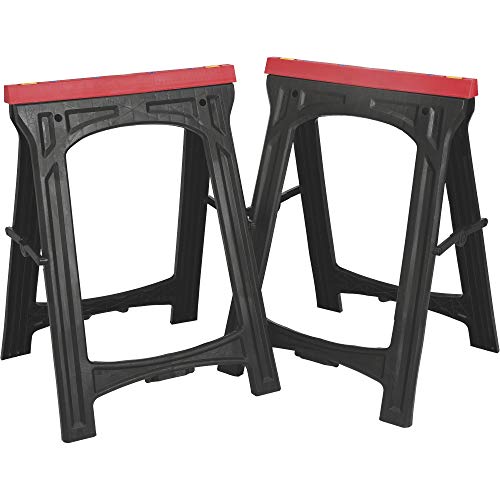 Ironton Plastic Foldable Sawhorses, 1 Pair - 700-Lb. Total Capacity - WoodArtSupply