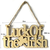 4 Pieces St. Patrick's Day Blank Wooden Ornament, Unfinished Hanging Shamrock Wooden Pendant, Clover Shaped Wood Embellishments with Twines for Irish Attria