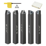 HAowosi Metal Lathe Cutting Tools,5 Sets of 5/16" Carbide Metal Cutting Tool Bits Kit,Indexable Lathe Turning Tool,Carbide Lathe Tools For Metal HAowosi