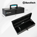 DuraTech Tool Box, 15" Portable Steel Small Tool Box with Metal Latch Closure & Plastic Handle with Anti-slip Base, Multi-Purpose Heavy Duty Toolbox, DURATECH
