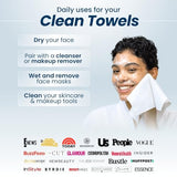 Clean Skin Club Clean Towels XL, 100% USDA Biobased Face Towel, Disposable Face Towelette, Makeup Remover Dry Wipes, Ultra Soft, 50 Ct, 1 Pack CLEAN SKIN CLUB
