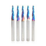 Amana Tool 46286-K-5 5-Pc CNC Solid Carbide Spektra Extreme Tool Life Coated Tapered Spiral 2D/3D Carving 1/8 Dia x 1/4 Inch SHK Router Bit Pack Amana Tool
