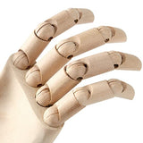 JOIKIT 2 Pack 12 Inches Wood Art Mannequin Hand, Left and Right Wooden Manikin Hand, Wooden Artist Hand Model with Flexible Moveable Fingers for JOIKIT
