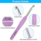 MECHEER Crochet Hooks 12 Sizes Crochet Hook Set, 51 Pack Yarn Crochet Kit for Beginners, Knitting Needles with Ergonomic Handles for Arthritic Hands, MECHEER