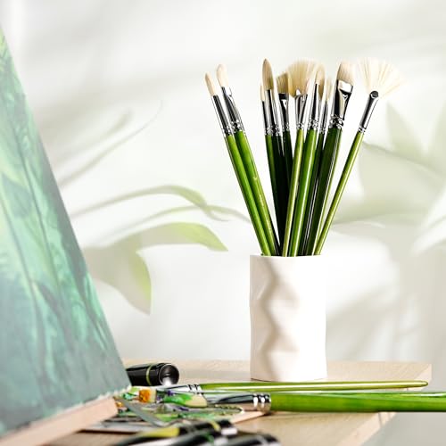 ARTIFY Oil Paint Brushes Set, Acrylic Paint Brushes with Long and Heavy Handle, 15 Pcs Professional Natural Chungking Bristle Paintbrush Set, for Oil ARTIFY art supplies
