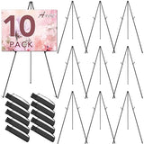 AROIC 63 "Easel Stand for Display, 10 Pack Portable Foldable Metal Easel, Easels for Signs Wedding Logos,Arts, Painting,Adjustable Floor Easels with AROIC