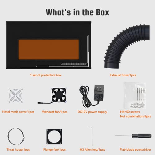 WIZ,MAKER 36W Laser Engraver +Laser Engraver Enclosure, 760 x 740 x 420mm+Smoke Purifier for Laser engraver WIZMAKER