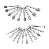 Yakamoz 20pcs 1/8" (3mm) Shank High Speed Steel Rotary Files Burrs Wood Milling Rotary File Burr Set for DIY Woodworking Carving Engraving Drilling YAKAMOZ