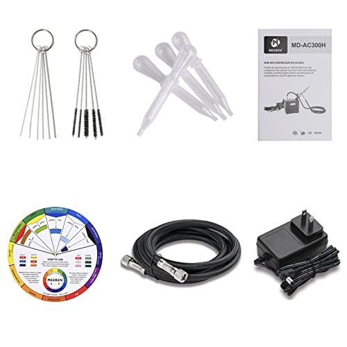 MEEDEN Mini Airbrush Kit with Compressor, Dual-Action Gravity Feed 0.5mm Airbrush, Multi-Function Airbrush Set with Cleaning Kit for Makeup, Art MEEDEN