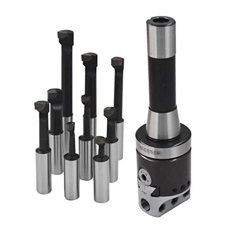 WFLNHB 2 Inch Boring Head R8 Shank 9pcs 1/2 Inch Carbide Boring Bar Set milling Machine Boring Head Set WFLNHB