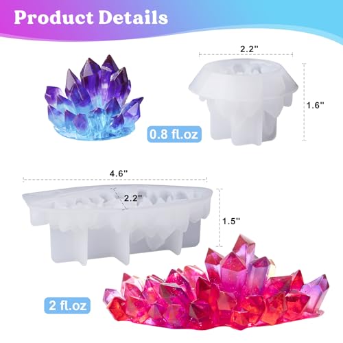 DIY Epoxy Silicone Epoxy Resin Mold Crystal Quartz Rock Cluster Gem Pendant  Silicone Mold For Resin Jewelry