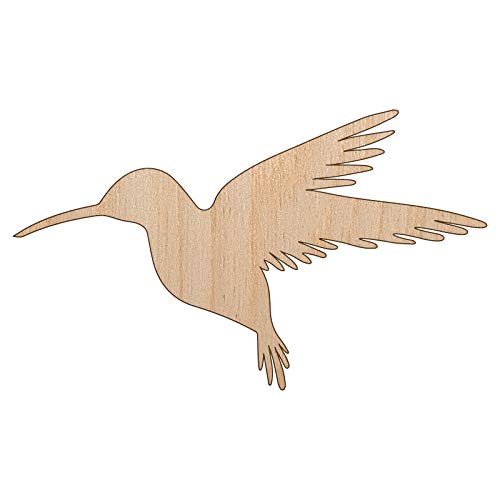 Hummingbird Silhouette Unfinished Wood Shape Piece Cutout for DIY Craft Projects - 1/8 Inch Thick - 4.70 Inch Size - WoodArtSupply