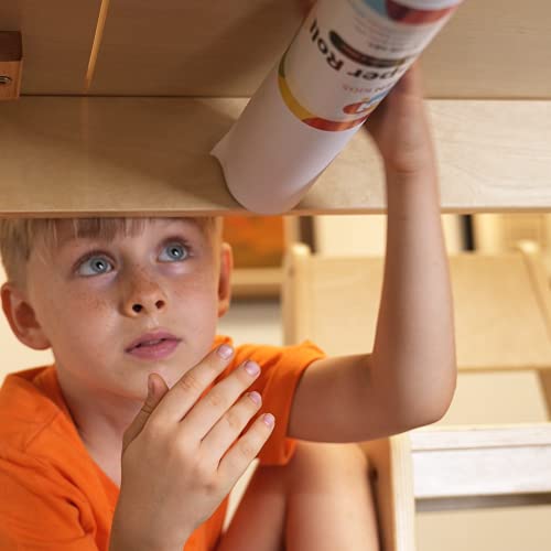 MEEDEN Kids Table and Chair Set, Kids Art Table with 2 Stools, Storage Bag & Paper Roll, Kids Desk & Chair Set, Craft Table and Chairs for Toddlers, MEEDEN