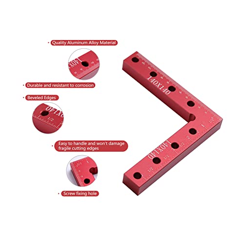 Evwoge Corner Squares for Picture Frame Box Cabinets Drawers 90 Degree Positioning Right Angle Squares and Clamps for Woodworking 4 Clamps and 2pcs Evwoge